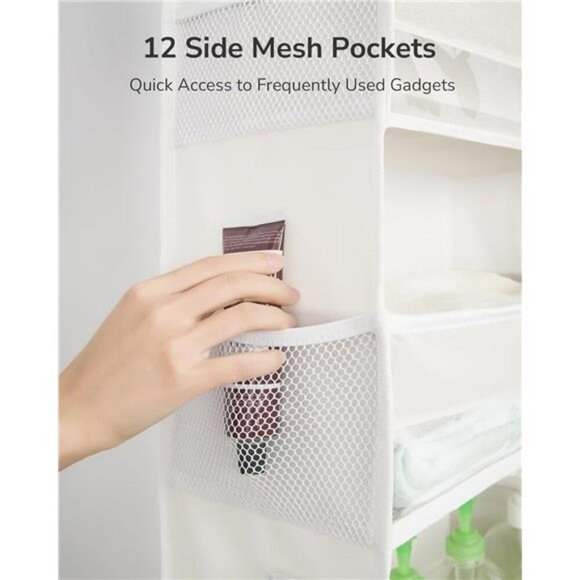 Over Door Hanging Organizer 6 Pockets 12 Mesh Storage for Closet Bathroom - Picture 4 of 7